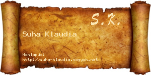 Suha Klaudia névjegykártya