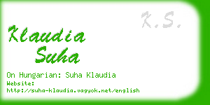 klaudia suha business card